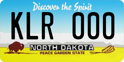 ND license plate KLR000