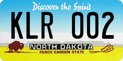 ND license plate KLR002