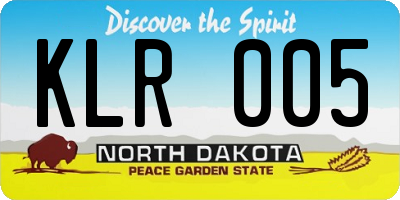ND license plate KLR005