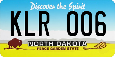 ND license plate KLR006