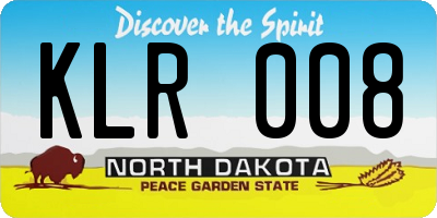 ND license plate KLR008