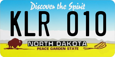 ND license plate KLR010