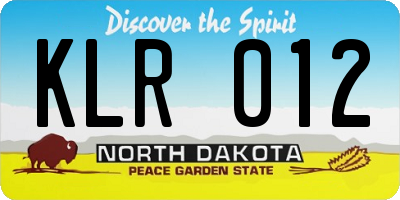 ND license plate KLR012