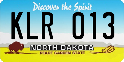 ND license plate KLR013