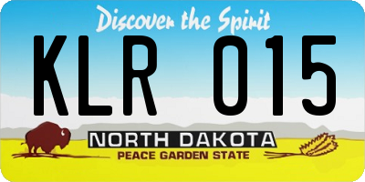 ND license plate KLR015
