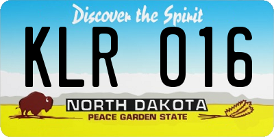 ND license plate KLR016