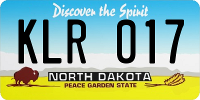 ND license plate KLR017