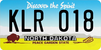 ND license plate KLR018