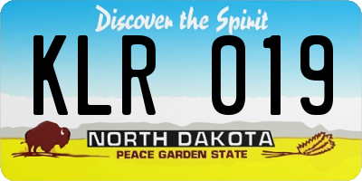 ND license plate KLR019