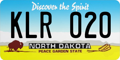 ND license plate KLR020
