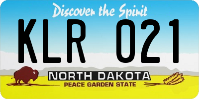 ND license plate KLR021