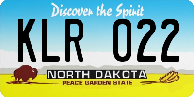 ND license plate KLR022