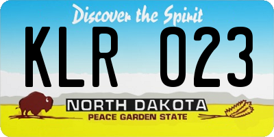 ND license plate KLR023