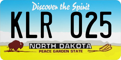 ND license plate KLR025