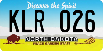 ND license plate KLR026