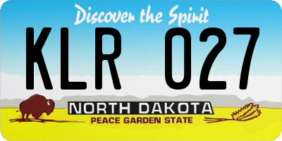 ND license plate KLR027