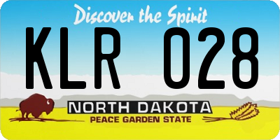 ND license plate KLR028