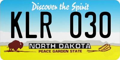 ND license plate KLR030