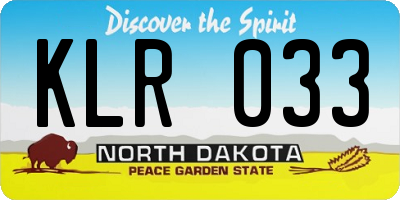ND license plate KLR033