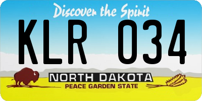 ND license plate KLR034