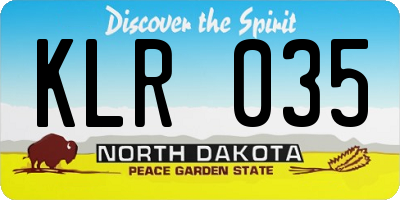 ND license plate KLR035