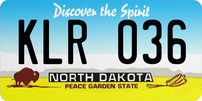 ND license plate KLR036