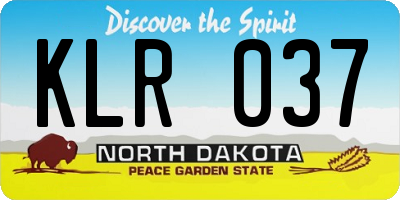 ND license plate KLR037