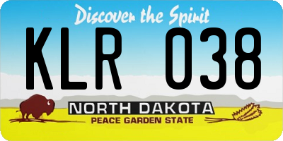ND license plate KLR038