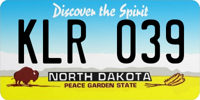 ND license plate KLR039