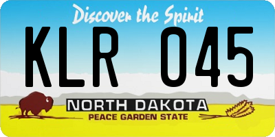 ND license plate KLR045