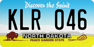 ND license plate KLR046