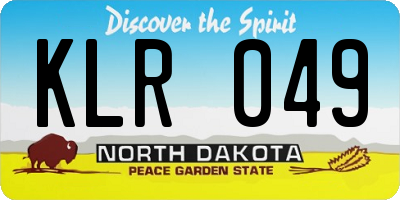 ND license plate KLR049