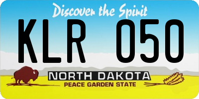 ND license plate KLR050