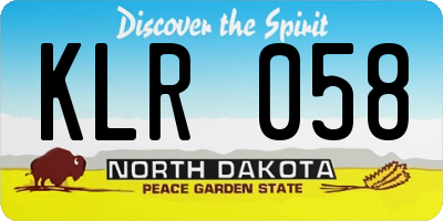 ND license plate KLR058