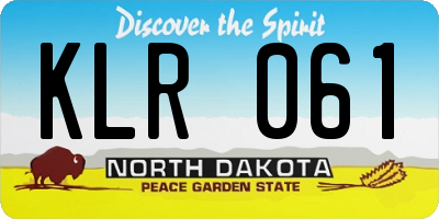 ND license plate KLR061