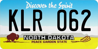 ND license plate KLR062