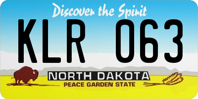 ND license plate KLR063