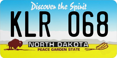 ND license plate KLR068