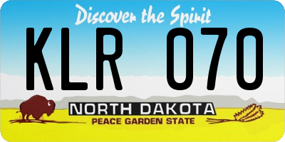 ND license plate KLR070
