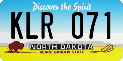ND license plate KLR071
