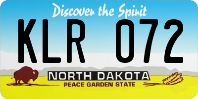 ND license plate KLR072