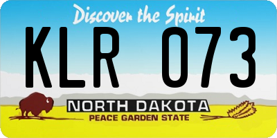 ND license plate KLR073