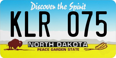 ND license plate KLR075