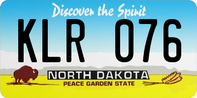 ND license plate KLR076