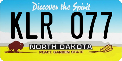 ND license plate KLR077