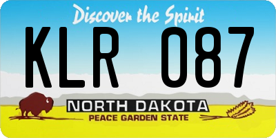ND license plate KLR087
