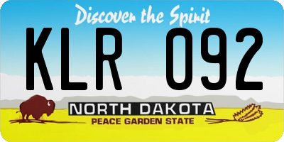 ND license plate KLR092