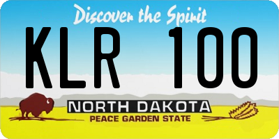 ND license plate KLR100