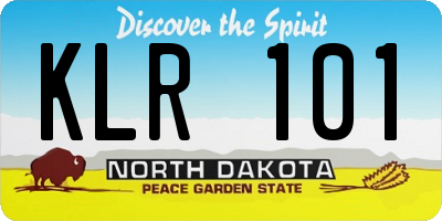 ND license plate KLR101