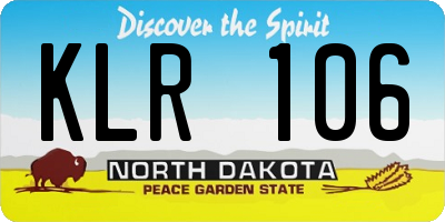 ND license plate KLR106